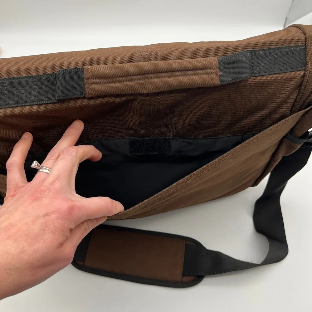 Timberland Messenger Bag Mens OS Brown Canvas Laptop Satchel Crossbody Travel